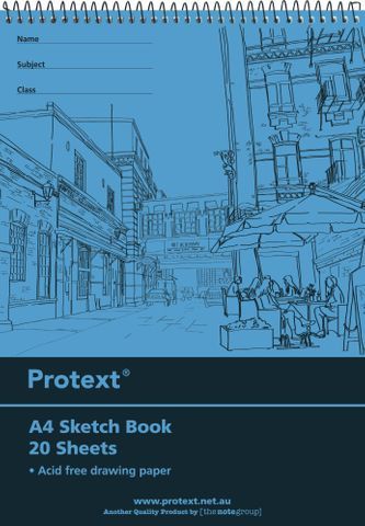 SKETCH BOOK A4 SPIRAL 20SHEET 100GSM PROTEXT