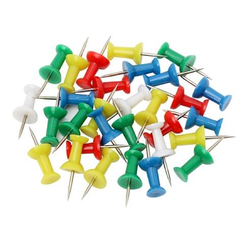 PUSH PINS PK 30 ASSORTED COLOURS