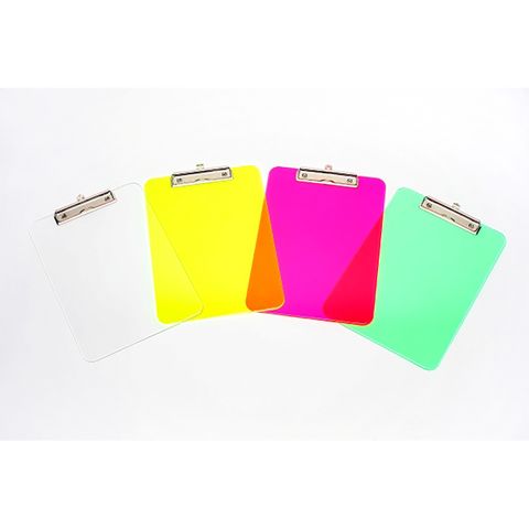 CLIPBOARD SOLID PLASTIC A4 ASSORTED -