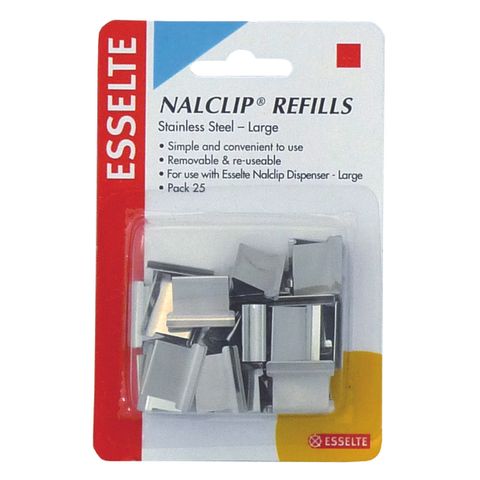 NALCLIP REFILLS LARGE PK25 STEEL   ESSELTE