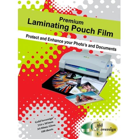 LAMINATING POUCH A3 125MIC GOLD SOVEREIGN
BOX 100