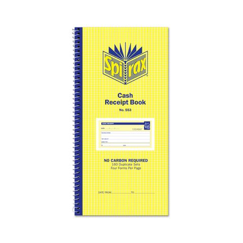 SPIRAX 553 CASH RECEIPT BOOK  4 PER PAGE
CARBONLESS