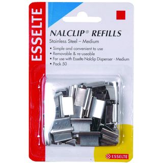 NALCLIP REFILLS MEDIUM PK50 STEEL  ESSELTE