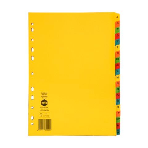DIVIDERS A-Z TAB BRIGHTS A4 MANILLA