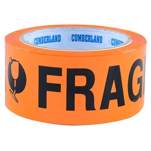 FRAGILE TAPE 48MM - FLURO 66 METRES