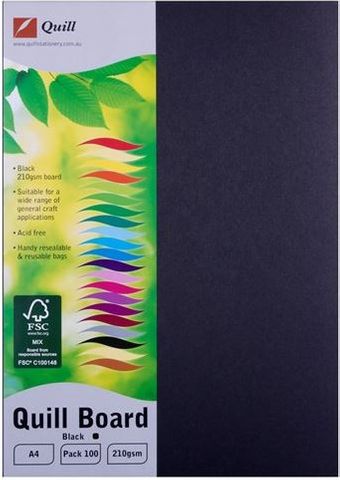 QUILL MULTIBOARD BLACK A4 PK100 210GSM