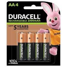 BATTERIES AA PK4 RECHARGABLE CARD OF 4