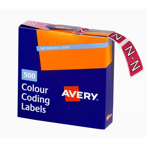 AVERY COLOUR CODING LABEL LETTER N BX500
SIDE TAB