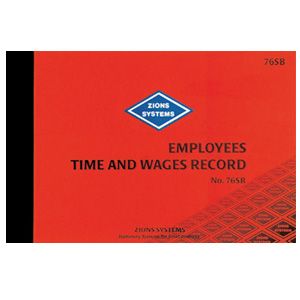 ZIONS 76SB EMPLOYEE TIME & WAGES RECORD BOOK