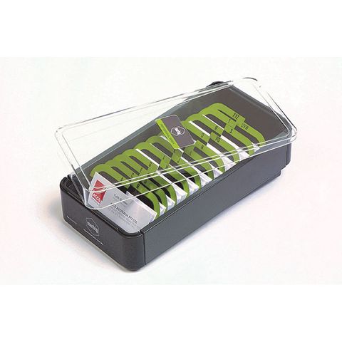 BUSINESS CARD FILING BOX PROFESSIONAL 400 CAPACITY MARBIG (COMES COMPLETE WITH PLASTIC A-Z DIVIDERS)