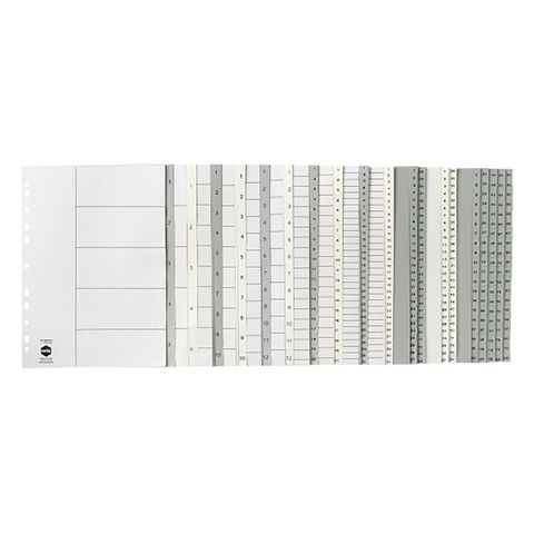 DIVIDERS 1-31 TAB A4 GREY PP MARBIG