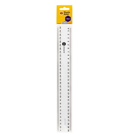 RULER  CLEAR PLASTIC 30CM MARBIG