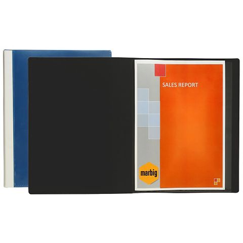 DISPLAY BOOK CLEARVIEW A4 24 POCKET  BLUE  NON-REFILLABLE MARBIG