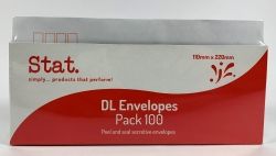 ENVELOPE DL PLAIN FACE PK100  PEEL & SEAL