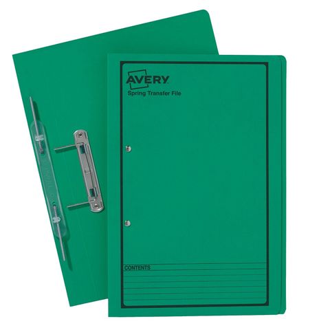 SPIRAL SPRING TRANSFER FILE GREEN PRINTED BLACK      AVERY 86834