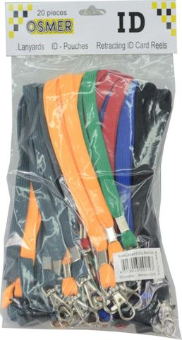 LANYARD D CLIP ASST COLOURS SWIVEL CLIP & SAFETY CLIP - PLEASE NOTE SOLD AS EACHES