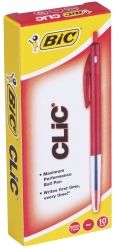 BIC CLIC PEN MEDIUM RED