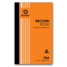 OLYMPIC 704 DUP RECORD BOOK  200X125MM  50L