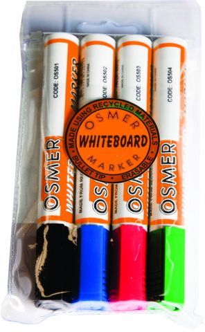 OSMER CHISEL TIP WHITEBOARD MARKER  WALLET 4