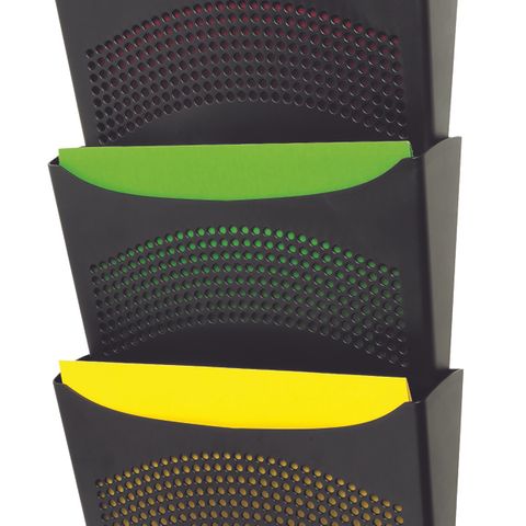 WALL POCKET 3 COMPARTMENT ENVIRO BLACK MARBIG