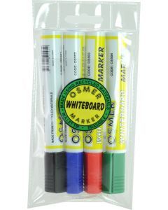 OSMER WHITEBOARD MARKERS - WALLET 4  BULLET TIP