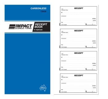 RECEIPT BOOK C/LESS IMPACT 4 UP TRIPLICATE
CS430