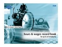 ZIONS 76L HOUR/WAGE RECORD BOOK LARGE