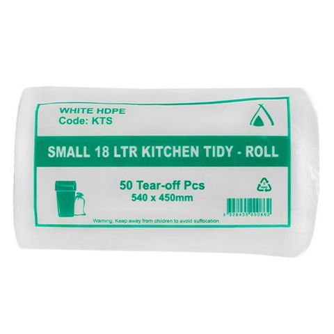 KITCHEN TIDY BAGS SMALL 18 LITRE (ROLL 50)