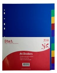 DIVIDERS 10 TAB A4 PP STAT