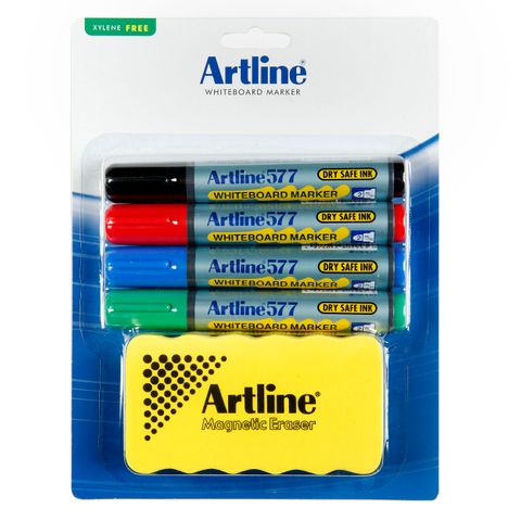 ARTLINE 577 WHITEBOARD STARTER KIT WITH MAGNETIC ERASER