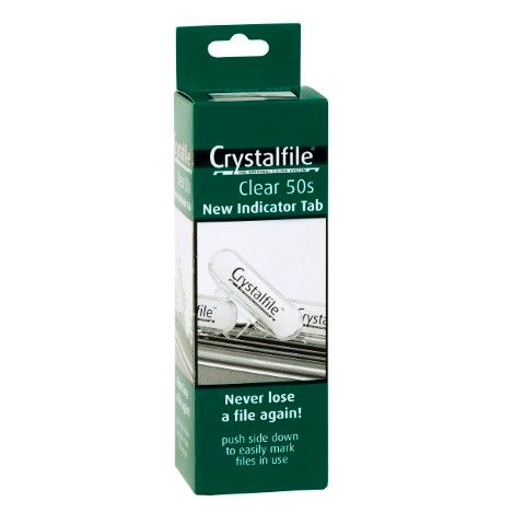CRYSTALFILE TABS CLEAR BX50 NEW STYLE (ROUNDED EDGE)