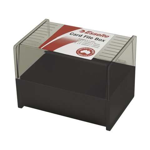 CARD FILE BOX 102x152MM (6x4)  BLACK  ESSELTE SWS
