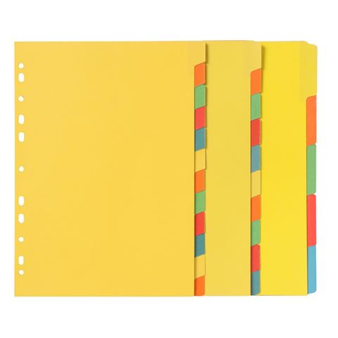 DIVIDERS 5 TAB A4 ERASABLE MANILLA COLOURS