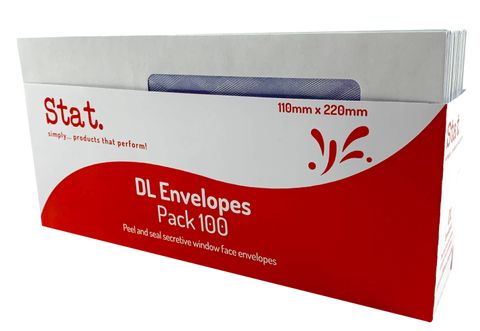 DL ENVELOPE WINDOW FACE PK100 PEEL & SEAL SOVEREIGN