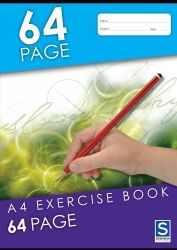 EXERCISE BOOK A4 64PG  8MM RULED