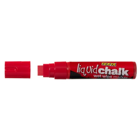 WET WIPE RED TEXTA LIQUID CHALK MARKER 15MM NIB FOR GLOSSY SURFACES