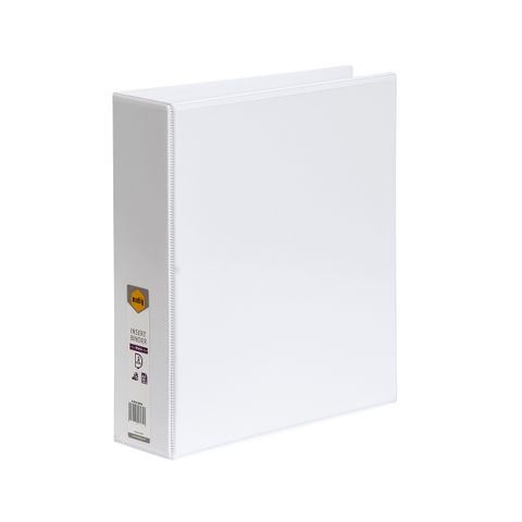 BINDER A4 2D RING 50MM WHITE INSERT CLEARVIEW