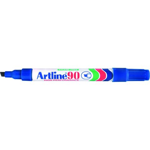 MARKER ARTLINE 90 BLUE PERMANENT 5MM CHISEL NIB