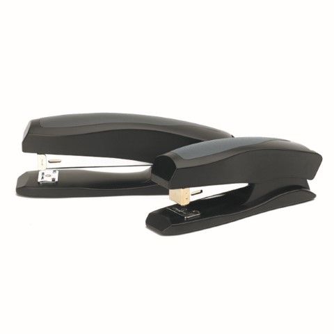 STAPLER PLASTIC HALF STRIP BLACK