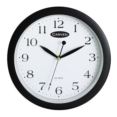 CLOCK BLACK CARVEN WALL 25CM
