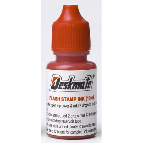 REFILL INK 10ML RED DESKMATE PRE-INKED OFFICE STAMP