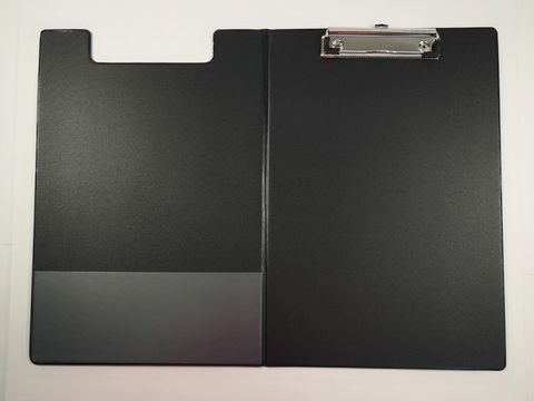 CLIPFOLDER A4 BLACK WITH POCKET