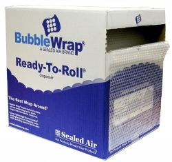 BUBBLE WRAP 350MM X 50M ROLL PERFERATED 750MM IN DISPENSER BOX