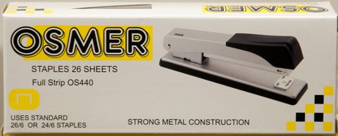 STAPLER OSMER FULL STRIP METAL - PUNCH CAPACITY 26 SHEETS