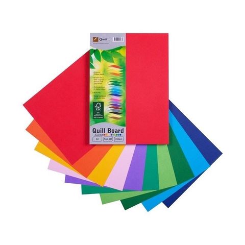 BOARD XL A4 210GSM ASSORTED COLOURS PK100