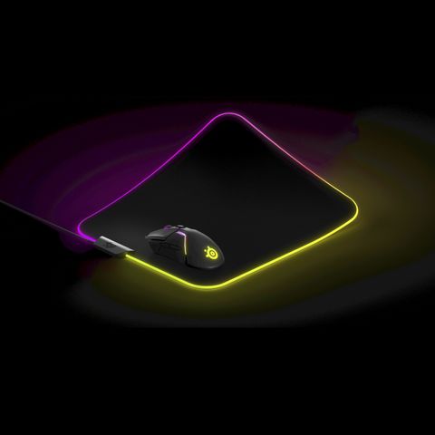 MEDIUM THE QCK PRISM GAMING MOUSEPAD COMBINES THE LEGENDARY QCK MICRO-WOVEN CLOTH FOUND IN THE WORLDS BEST-SELLING MOUSEPAD WITH DYNAMIC 2-ZONE RGB ILLUMINATION AND REAL-TIME EVENT LIGHTING NOTIFICATIONS.