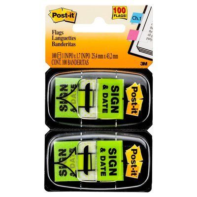 POST IT FLAG 680-SD2 SIGN & DATE PK2