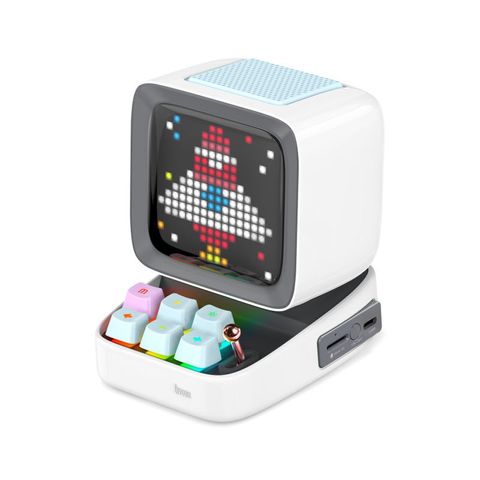 "WHITE - DISCOVER THE PIXEL ART MAGIC WITH DIVOOM DITOO SPEAKER. A MOBILE APP PROVIDES NUMEROUS USEFUL DAILY, FUNCTIONS AND PIXEL ART CREATION TOOLS AS WELL AS THE ACCESS TO THE WORLDS LARGEST PIXEL ART COMMUNITY. SPARK YOUR IMAGINATION WITH THE DITOO."
