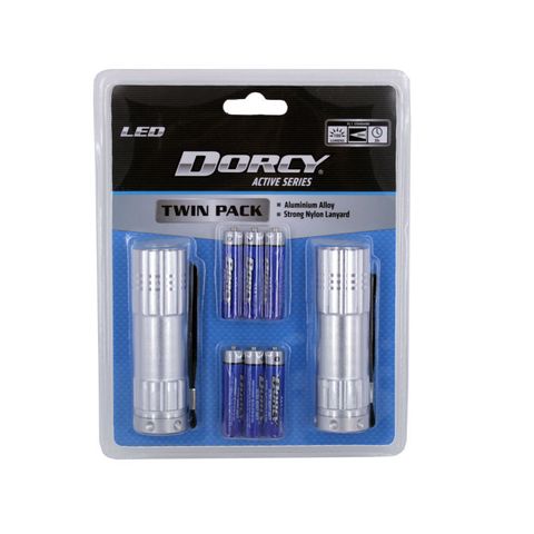 "DORCY 3AAA 9 LED COMBO PACK, POWERFUL 9 LEDS PER TORCH,  GREAT COMBO PACK, BATTERIES INCLUDED, 3HR RUN TIME, 30M BEAM DISTANCE"