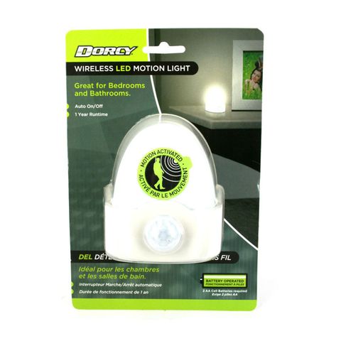 "DORCY 3AA LED SENSOR NIGHT LIGHT, 180 DEGREE MOTION SENSOR, LIGHT ANYWHERE YOU NEED IT WITHOUT THE WIRES, PERFECT FOR THE STAIRS OR BY THE BED, MOTION AND PHOTO SENSORS FOR AUTO ON AND OFF "
